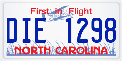 NC license plate DIE1298