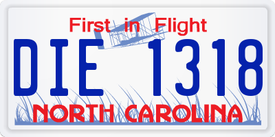 NC license plate DIE1318