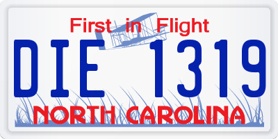 NC license plate DIE1319