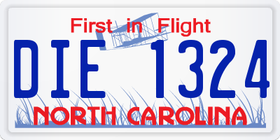 NC license plate DIE1324