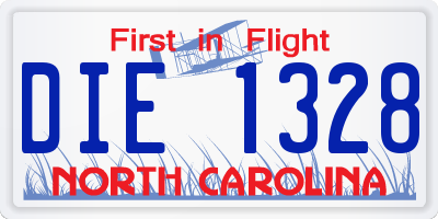 NC license plate DIE1328