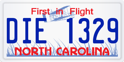 NC license plate DIE1329