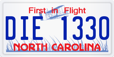 NC license plate DIE1330
