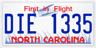 NC license plate DIE1335