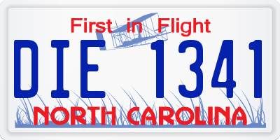 NC license plate DIE1341
