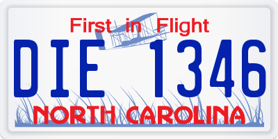 NC license plate DIE1346