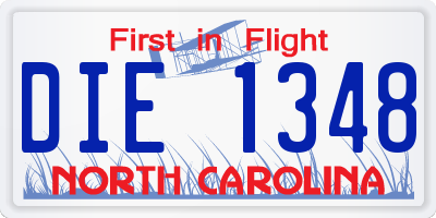 NC license plate DIE1348