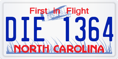 NC license plate DIE1364