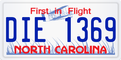NC license plate DIE1369