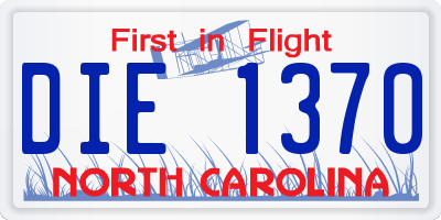NC license plate DIE1370