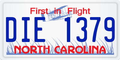 NC license plate DIE1379
