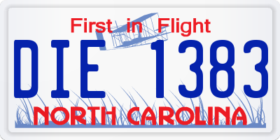 NC license plate DIE1383