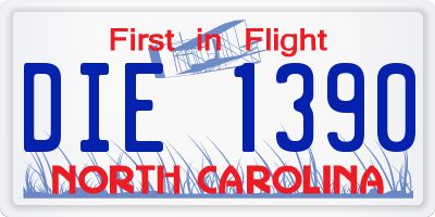 NC license plate DIE1390