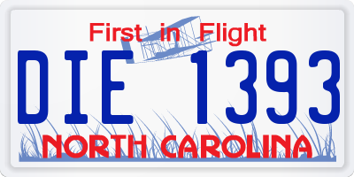 NC license plate DIE1393