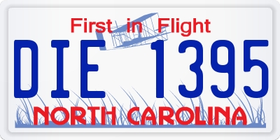 NC license plate DIE1395