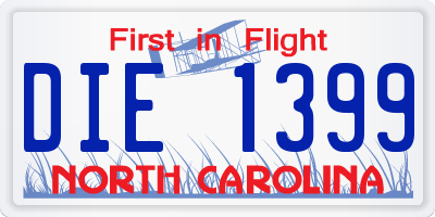 NC license plate DIE1399