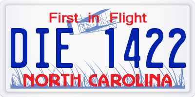 NC license plate DIE1422