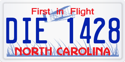 NC license plate DIE1428
