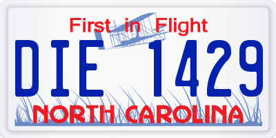 NC license plate DIE1429