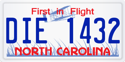 NC license plate DIE1432