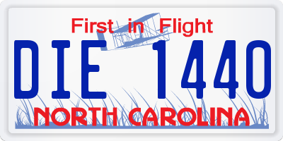 NC license plate DIE1440