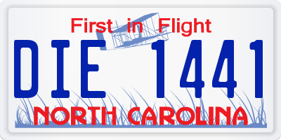 NC license plate DIE1441