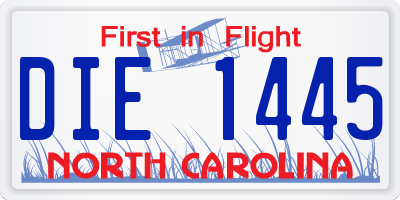 NC license plate DIE1445