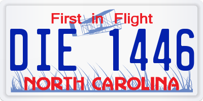 NC license plate DIE1446