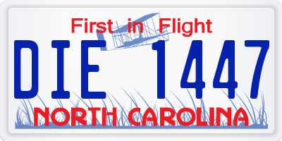 NC license plate DIE1447