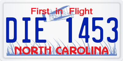NC license plate DIE1453