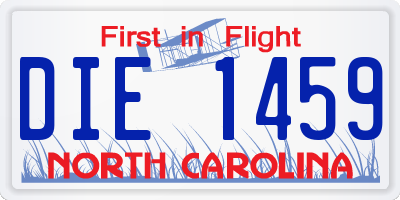 NC license plate DIE1459