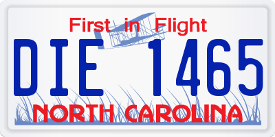 NC license plate DIE1465