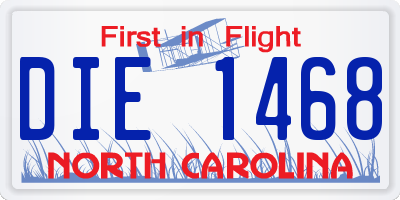 NC license plate DIE1468