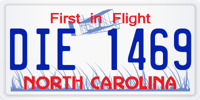NC license plate DIE1469