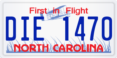 NC license plate DIE1470