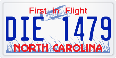 NC license plate DIE1479