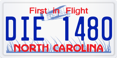 NC license plate DIE1480