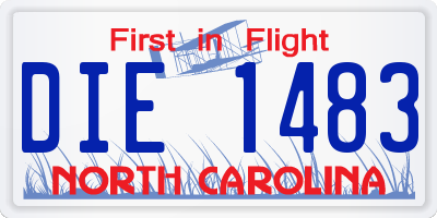 NC license plate DIE1483