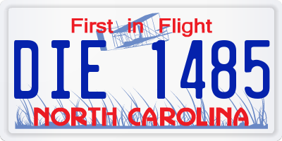 NC license plate DIE1485