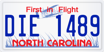 NC license plate DIE1489