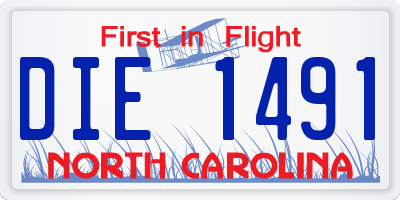 NC license plate DIE1491