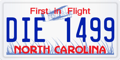 NC license plate DIE1499