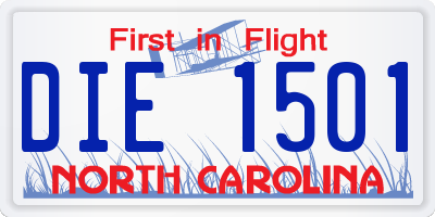 NC license plate DIE1501