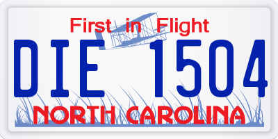 NC license plate DIE1504