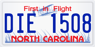 NC license plate DIE1508