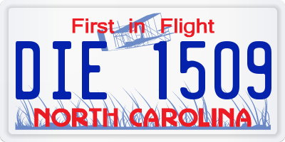 NC license plate DIE1509