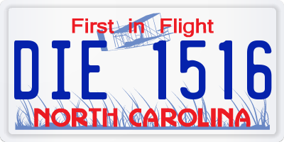 NC license plate DIE1516