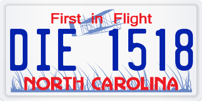 NC license plate DIE1518