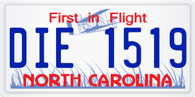 NC license plate DIE1519