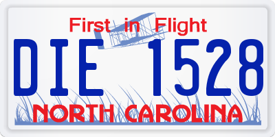 NC license plate DIE1528